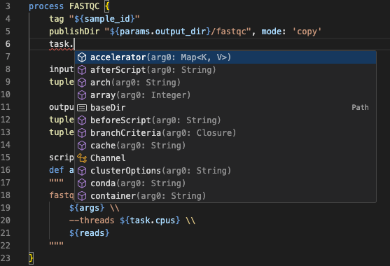 Auto-complétion des propriétés de tâche